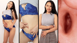 Navel Masturbation with classy Motaru Mori; Waist 58cm (23 inches), I-Cup(JP, H-cup in US) Hotaru Explores Her Deep Vertical Navel 