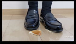 [Crash] Bread and grass are stepped on by loafers underfoot (J2_041)