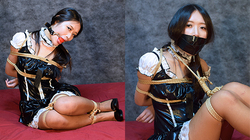 Japanese Maid Namie Bound & Gagged on the Bed Part1