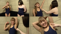 [一个女孩给穿着学校泳装的女孩挠痒痒] Mizuto Maina &amp; Lemon。 